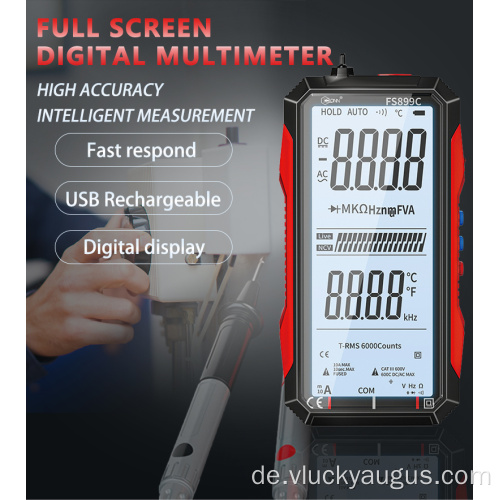 Smart Multimeter Vollbildmultimeter Digitales Multimeter